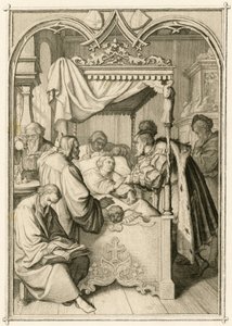Maarten Luther is erg ziek, de keurvorst Johann Friedrich (Johann Frederic I van Saksen) door Gustav Ferdinand Leopold Konig