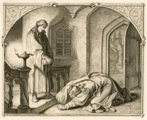 Maarten Luther samen met de rover Hans Kohlhase (1500-1540) door Gustav Ferdinand Leopold Konig