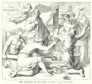 De Bouw van de Ark, Genesis, hoofdstuk 6, vers 14 door Gustav Jager