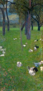 Na de regen Tuin met kippen in St. Agatha, 1898 door Gustav Klimt
