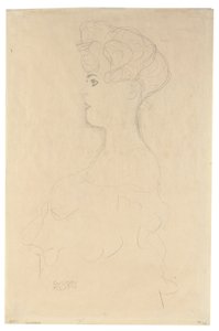 Borstprofiel Portret van Links, c.1904-05 door Gustav Klimt