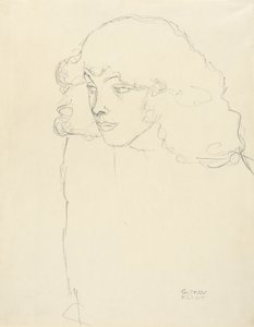 Halflang portret van een meisje in driekwart profiel, 1913