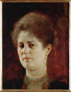 Portret van een dame, ca. 1894 (olieverf op hout) door Gustav Klimt