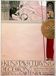 Poster voor de eerste tentoonstelling van de Secession (Theseus en Minotaurus) door Gustav Klimt
