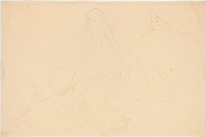 Liggende naakten, 1913 door Gustav Klimt
