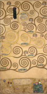 Schetsen voor de fries voor het Palais Stoclet in Brussel, België (aquarel  potlood op papier) door Gustav Klimt