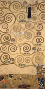 Schetsen voor de fries voor het Palais Stoclet in Brussel, België (aquarel  potlood op papier) door Gustav Klimt