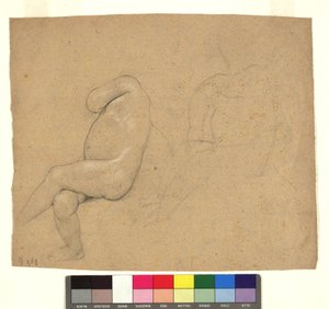 Studien zu zwei sitzenden Kinderakten door Gustav Klimt