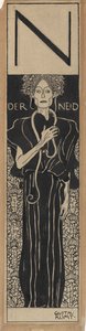 De Afgunst, 1898 door Gustav Klimt