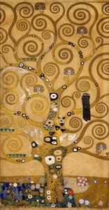 Levensboom (Stoclet Fries) detail van de linkerzijde, ca. 1905-09 (tempera & aquarel) door Gustav Klimt
