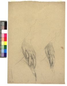 Zwei Handstudien, Finger ans Ohr gelegt door Gustav Klimt