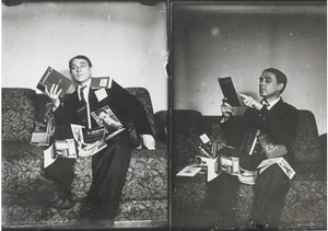 Dubbelportret van Aleksei Kruchenykh door Gustav Klutsis
