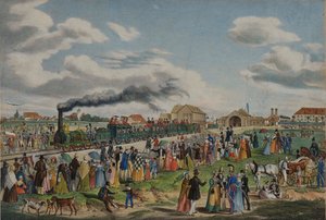 Opening van de München-Augsburg spoorlijn op 1 september 1839, 1839 door Gustav Kraus