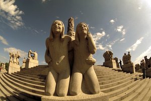 Vigeland beeldhouwwerk, Frognerparken, Oslo, Noorwegen, Europa