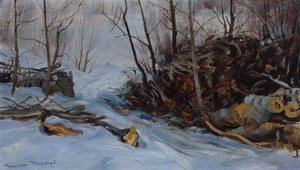 Winterlandschap door Gustav Wentzel
