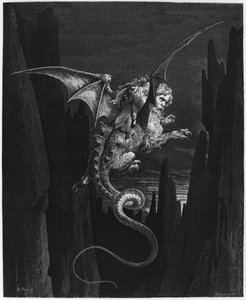 Minos, koning van Kreta, illustratie uit 'De Goddelijke Komedie ..., image size:246x300