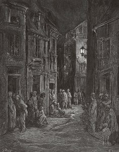 Bluegate Fields sloppenwijken, Londen in de 19e eeuw door Gustave (after) Dore