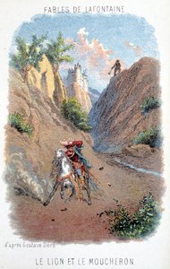 Fabels van La Fontaine: De leeuw en de mug, naar Gustave Doré