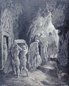 De begrafenis van Sarah, gegraveerd door Heliodore Joseph Pisan, c.1868 door Gustave (after) Dore