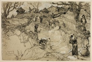 Aquemoun, Algerije door Gustave Achille Guillaumet