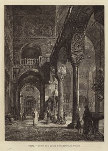 Interieur van de Basiliek van San Marco in Venetië door Gustave Bauernfeind