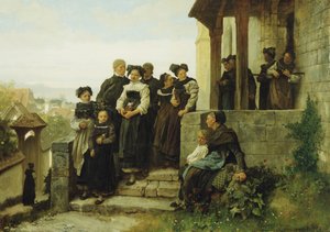 Na de protestantse kerkdienst, 1872 door Gustave Brion