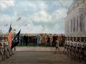 De maarschalk Joffre op missie in Washington door Gustave Brock