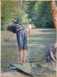 Badeners door Gustave Caillebotte