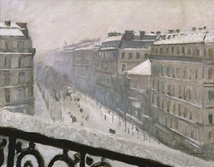 Boulevard Haussmann in de Sneeuw, 1879 of 1881
