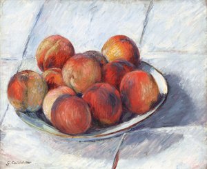 Het bord perziken, ca. 1882 door Gustave Caillebotte