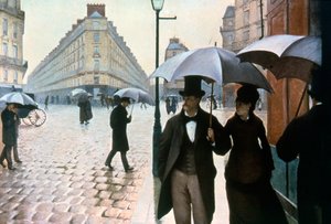 Parijse Straat in Regenachtig Weer, 1877 door Gustave Caillebotte