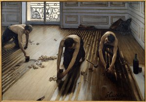 Parket schaven door Gustave Caillebotte