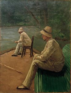 Vissers aan de Oever van de Yerres door Gustave Caillebotte