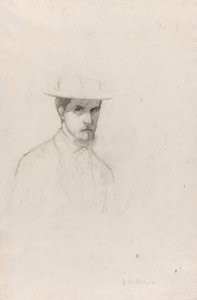 Zelfportret met een hoed door Gustave Caillebotte
