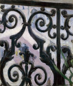 Vue depuis le balcon - Uitzicht vanaf een balkon - Schilderij van Gustave Caillebotte (1848-1894) door Gustave Caillebotte