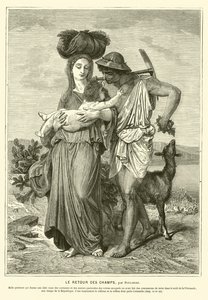Oude Romeinse boeren keren terug naar huis na een dag op het veld door Gustave Clarence Rodolphe Boulanger