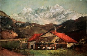 Een hut in de bergen, ca. 1874