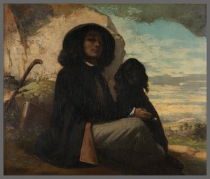 Zelfportret, ook wel bekend als ‘Courbet met de zwarte hond’ door Gustave Courbet