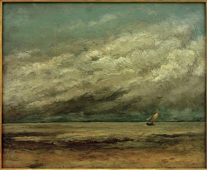 Zeilboot bij de Kust, Stormachtige Lucht