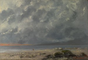 Strandscène door Gustave Courbet