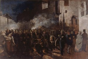 Brandweerlieden rennen naar een brand