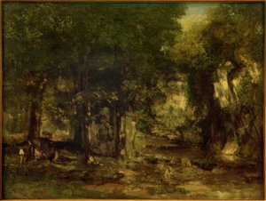 Het Voederen van Reeën bij de Beek van Plaisir-Fontaine door Gustave Courbet