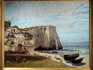De kliffen van Etretat na de storm door Gustave Courbet