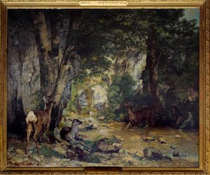 De levering van herten bij de beek van Plaisir Fontaine door Gustave Courbet