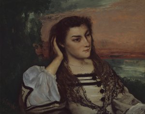 Rêverie Portret van Gabrielle Borreau, 1862 door Gustave Courbet