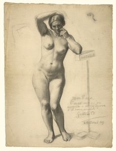 Staand vrouwelijk naakt door Gustave Courbet