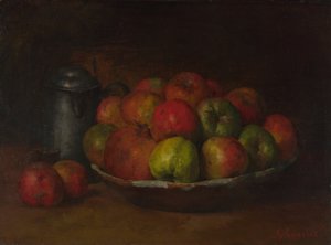 Stilleven met appels en een granaatappel, 1871-1872 door Gustave Courbet