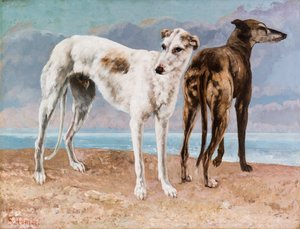 De windhonden van de graaf van Choiseul door Gustave Courbet