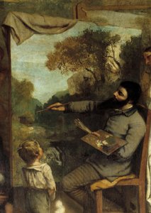 Het atelier van de schilder. Allegorie Reelle die een zevenjarige fase van mijn artistieke leven (en moraal) bepaalt (detail)