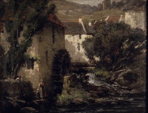 Watermolen door Gustave Courbet